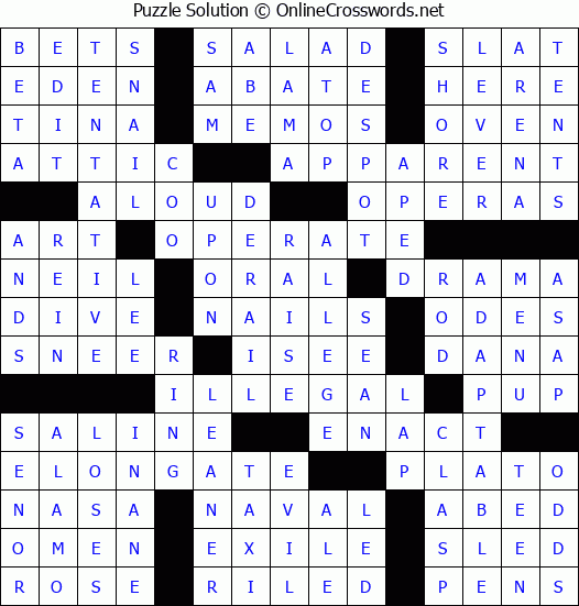 Solution for Crossword Puzzle #82047