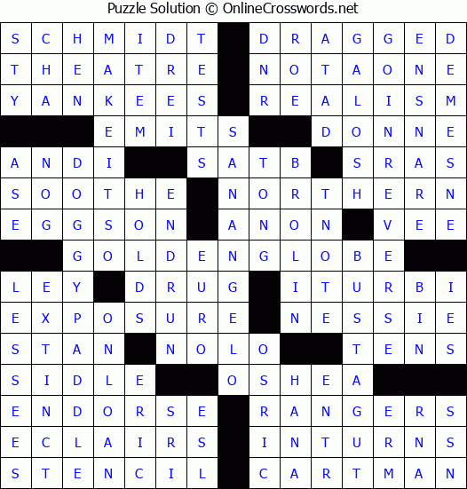 Solution for Crossword Puzzle #8209