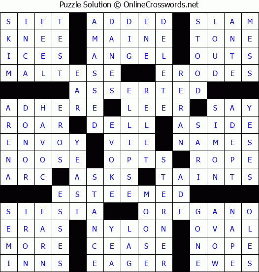 Solution for Crossword Puzzle #82100
