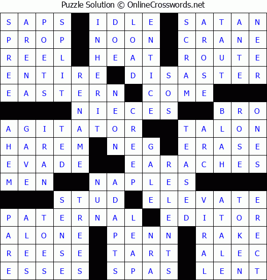 Solution for Crossword Puzzle #82323