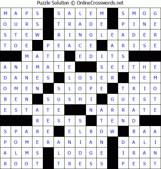 Solution for Crossword Puzzle #82326