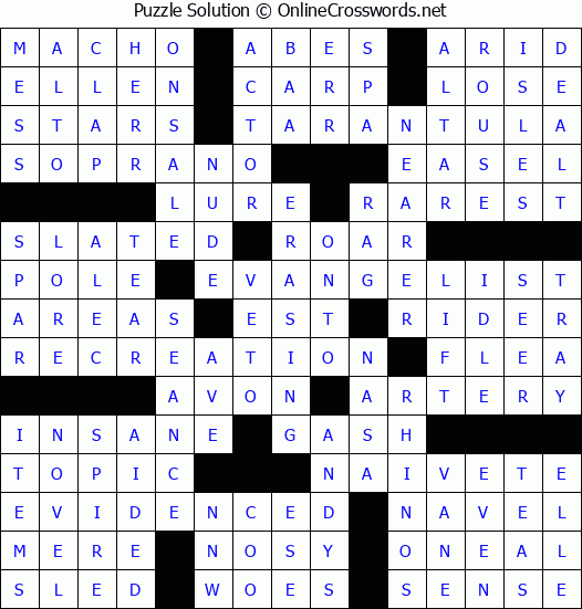 Solution for Crossword Puzzle #82379