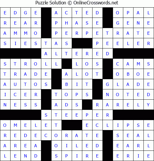 Solution for Crossword Puzzle #82384