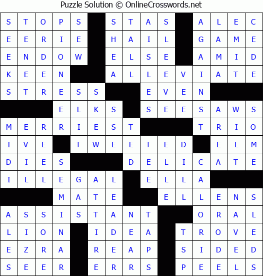 Solution for Crossword Puzzle #82438