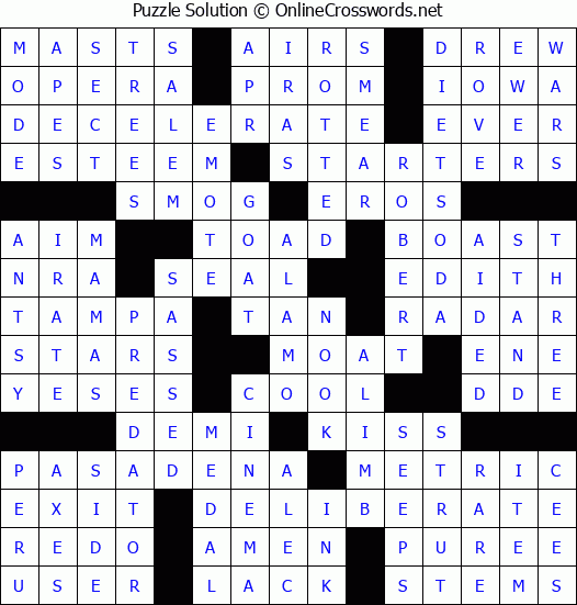 Solution for Crossword Puzzle #82692