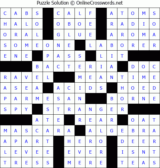 Solution for Crossword Puzzle #82713