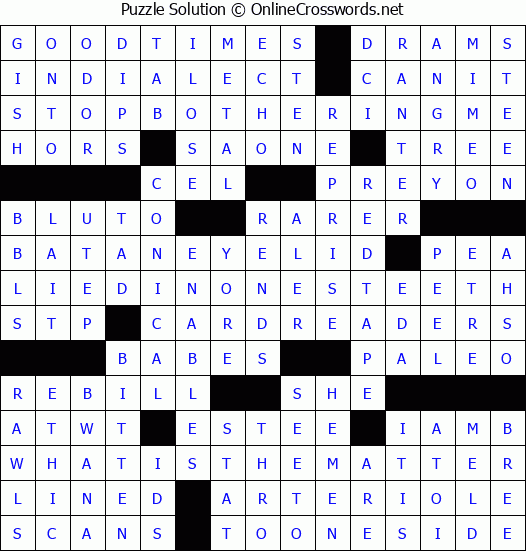 Solution for Crossword Puzzle #8277