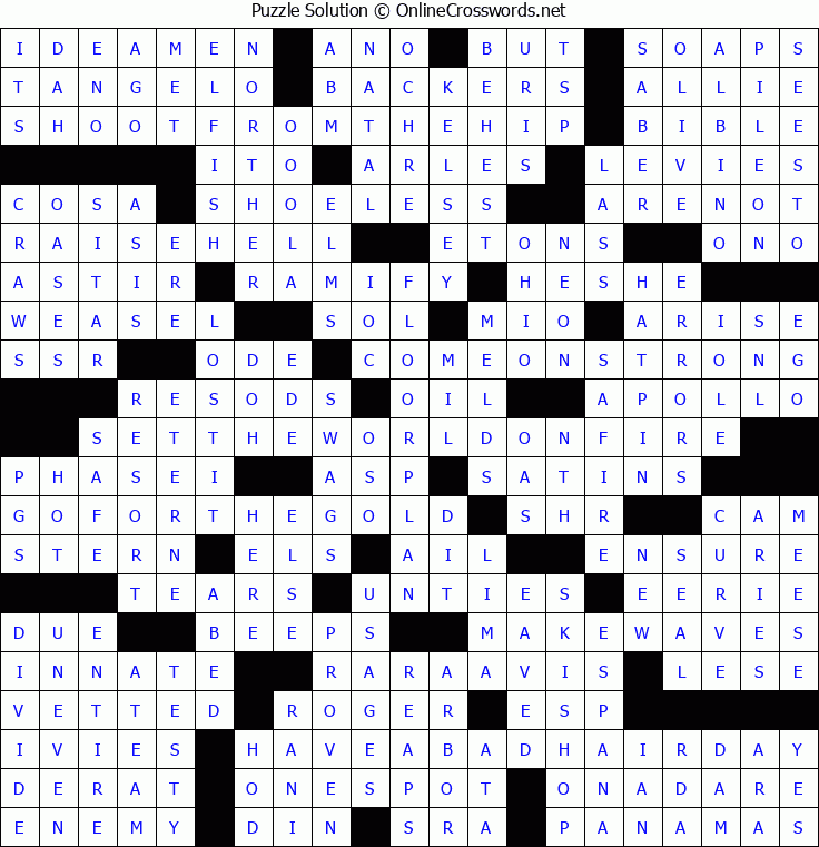 Solution for Crossword Puzzle #8278