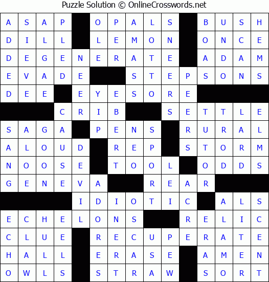Solution for Crossword Puzzle #82944
