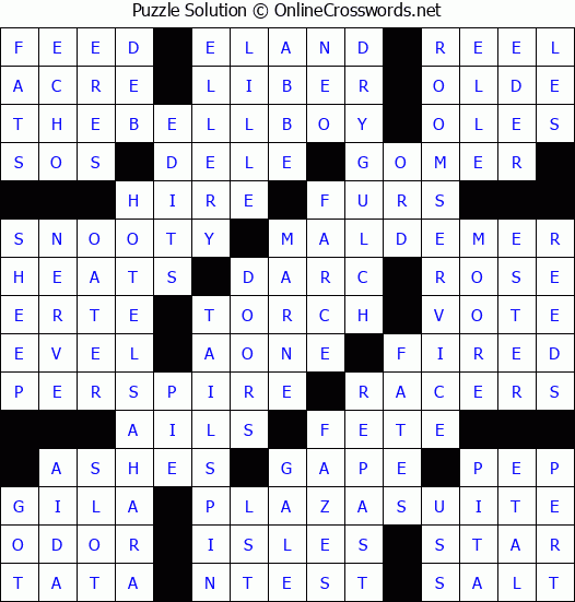 Solution for Crossword Puzzle #8295