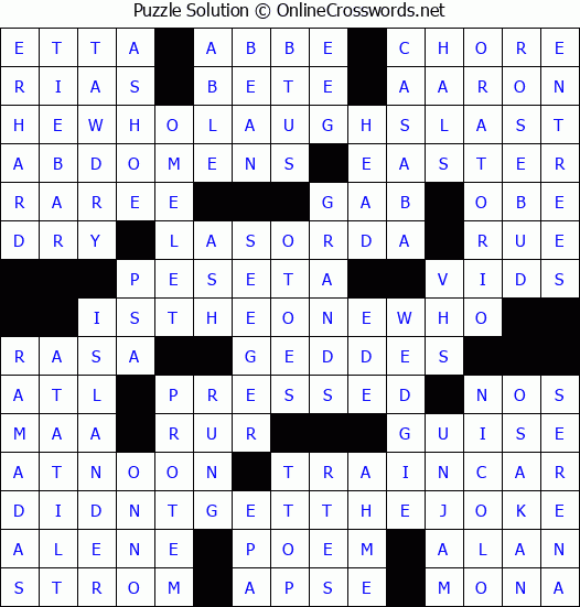 Solution for Crossword Puzzle #8297