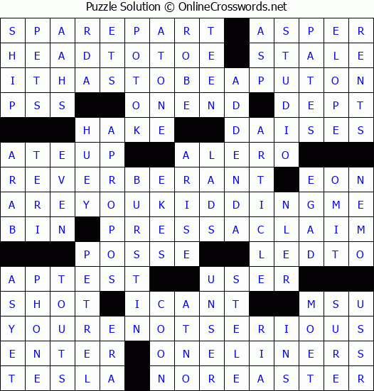 Solution for Crossword Puzzle #8298