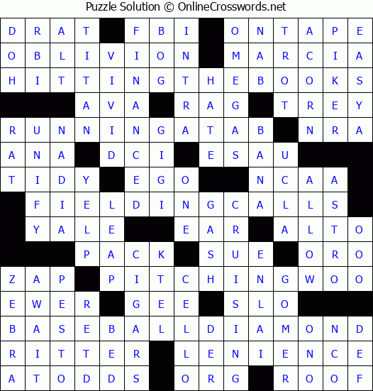 Solution for Crossword Puzzle #8302