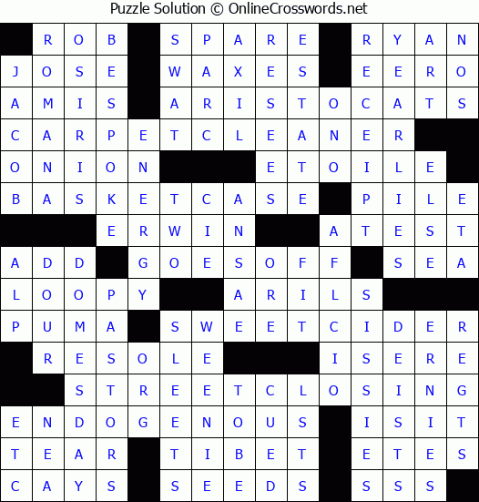 Solution for Crossword Puzzle #8303