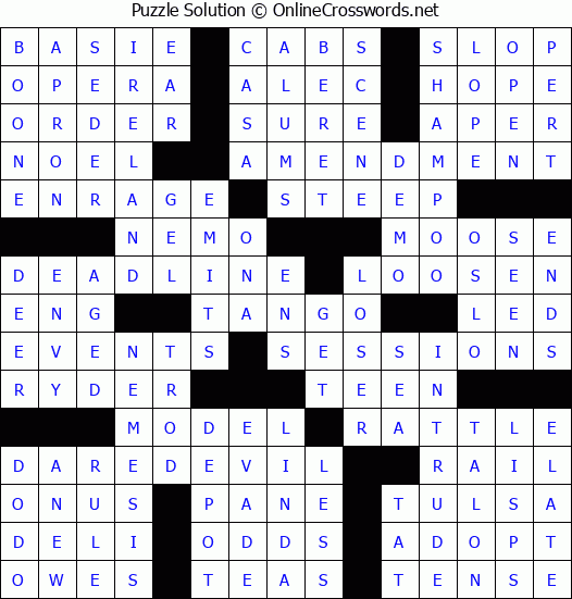 Solution for Crossword Puzzle #83032
