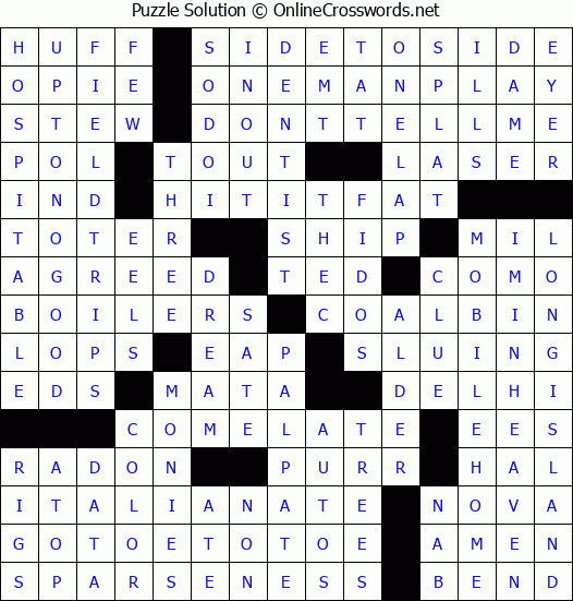 Solution for Crossword Puzzle #8312