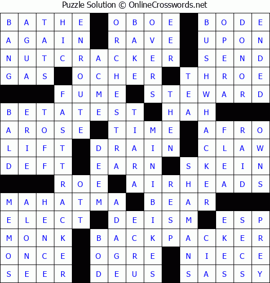 Solution for Crossword Puzzle #8314