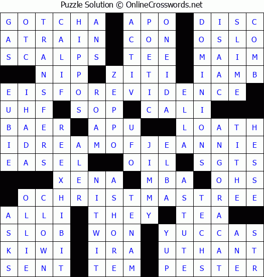 Solution for Crossword Puzzle #8317