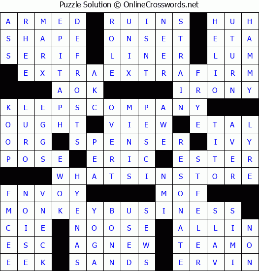 Solution for Crossword Puzzle #8322
