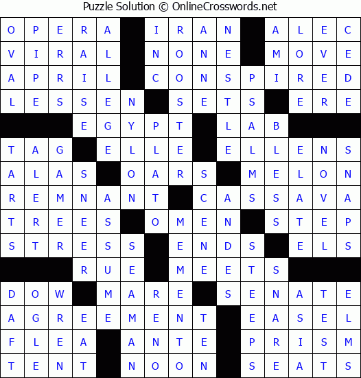 Solution for Crossword Puzzle #83221