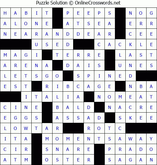 Solution for Crossword Puzzle #8323