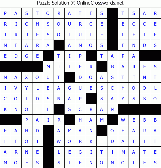 Solution for Crossword Puzzle #8326