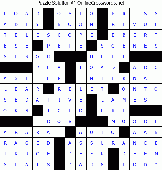 Solution for Crossword Puzzle #83283