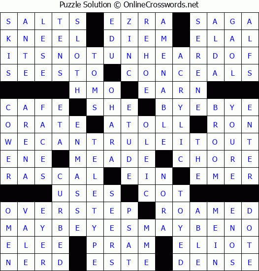 Solution for Crossword Puzzle #8330