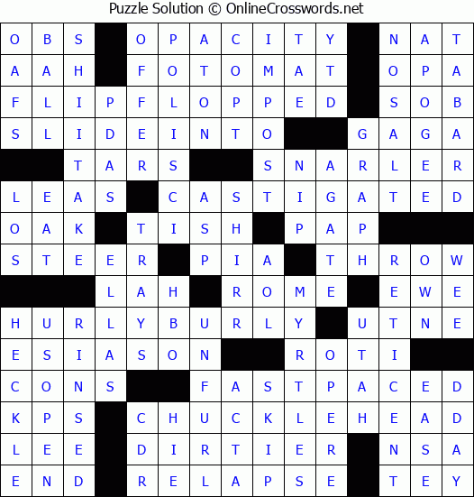 Solution for Crossword Puzzle #8331