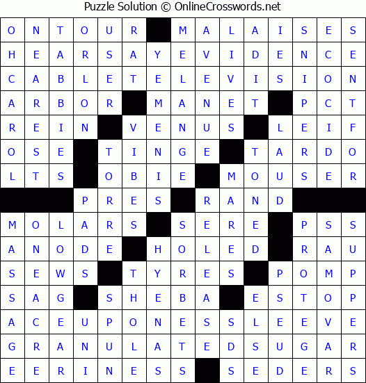 Solution for Crossword Puzzle #8333