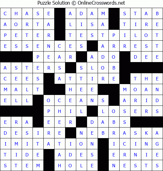 Solution for Crossword Puzzle #83338