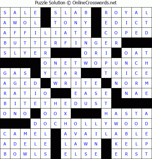 Solution for Crossword Puzzle #8337