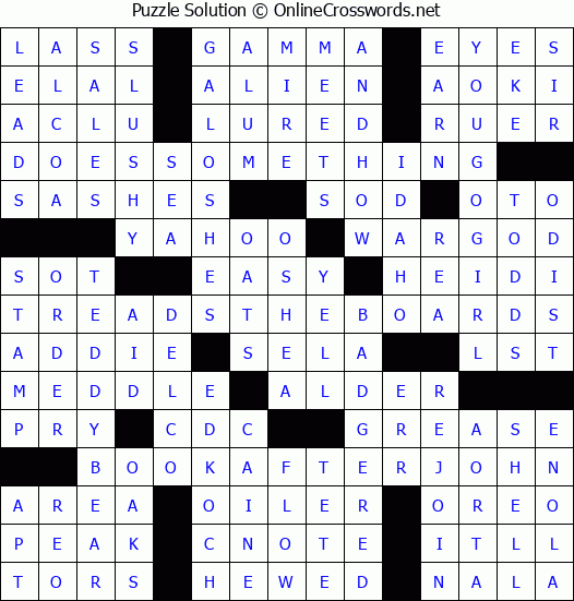 Solution for Crossword Puzzle #8338