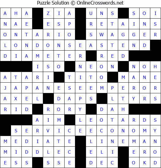 Solution for Crossword Puzzle #8339