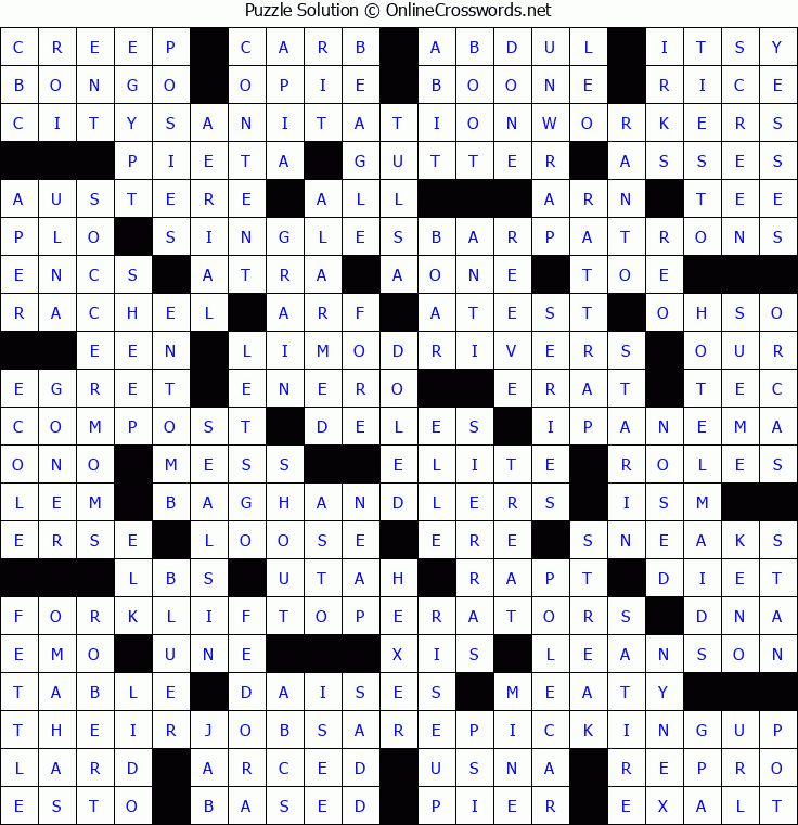 Solution for Crossword Puzzle #8341