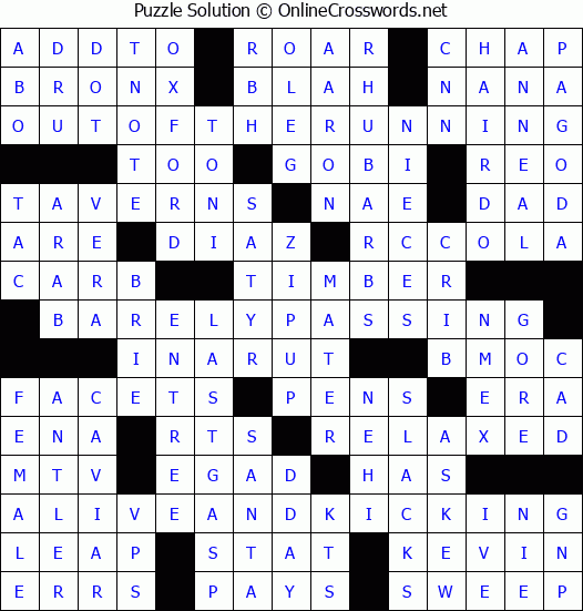 Solution for Crossword Puzzle #8342