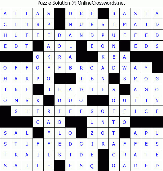 Solution for Crossword Puzzle #8351