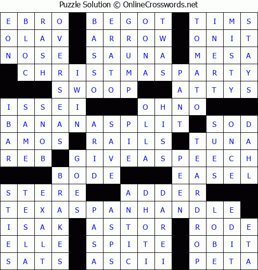 Solution for Crossword Puzzle #8352