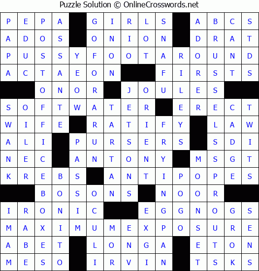 Solution for Crossword Puzzle #8354
