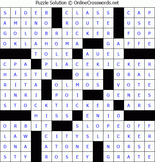 Solution for Crossword Puzzle #8356
