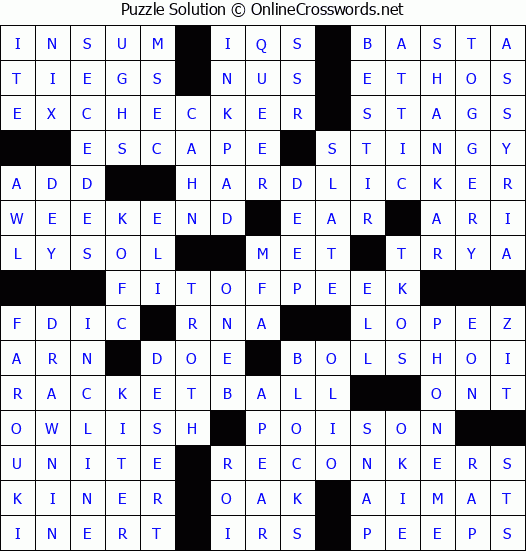 Solution for Crossword Puzzle #8360