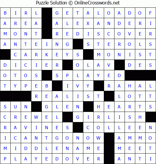Solution for Crossword Puzzle #8361
