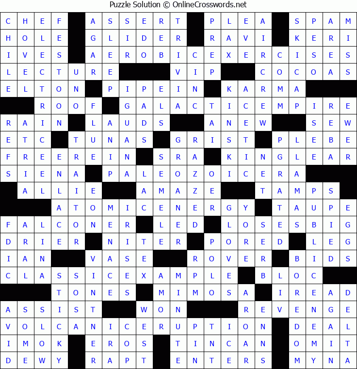 Solution for Crossword Puzzle #8362