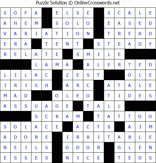 Solution for Crossword Puzzle #83626