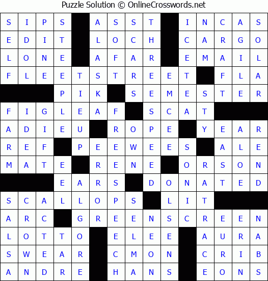 Solution for Crossword Puzzle #8363