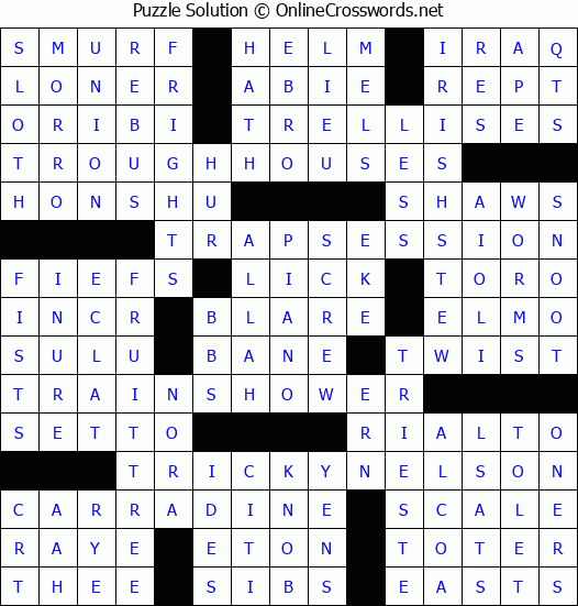 Solution for Crossword Puzzle #8367