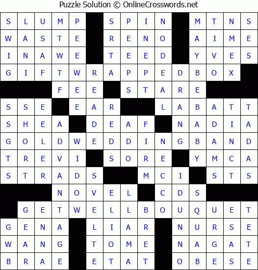 Solution for Crossword Puzzle #8371