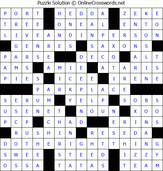 Solution for Crossword Puzzle #8372