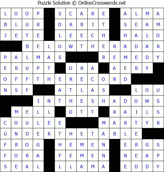 Solution for Crossword Puzzle #8373