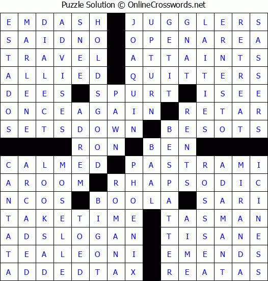Solution for Crossword Puzzle #8375